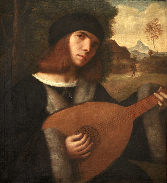 A Man Playing the Lute, ca. 1515, By Giovanni Busi (Cariani)(ca. 1485-1547) Musee des Beaux Arts de Strasbourg, Palais de Rohan, 236.